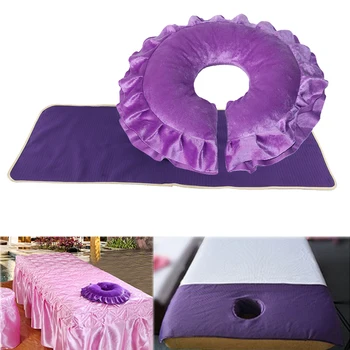 

2pcs Spa Face Massage Bed Set, Zip Closure Massage Face Cradle Pillow with Reusable Bed Pad Sheet Cover Kit