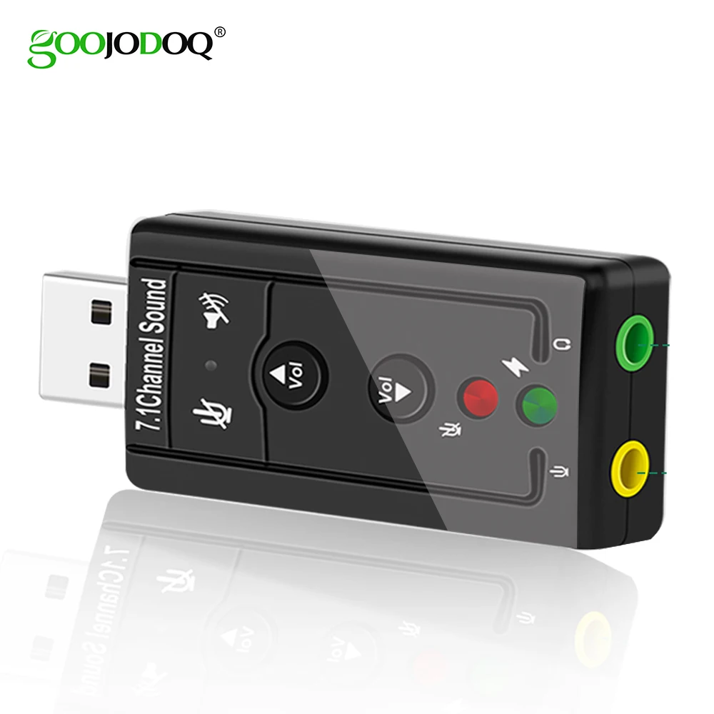 GOOJODOQ Внешний USB Аудио Звуковая карта адаптер Виртуальный 7,1 ch USB 2,0 Mic Динамик Аудио гарнитура микрофон 3,5 мм Jack конвертер