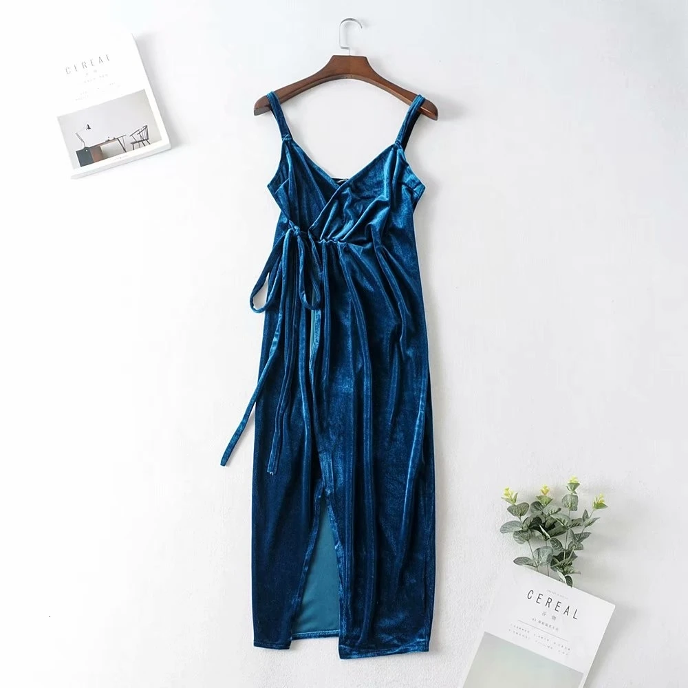 Бархатное платье на бретельках, сексуальное элегантное вечернее платье, женская одежда для ночного клуба, женская одежда Vestidos