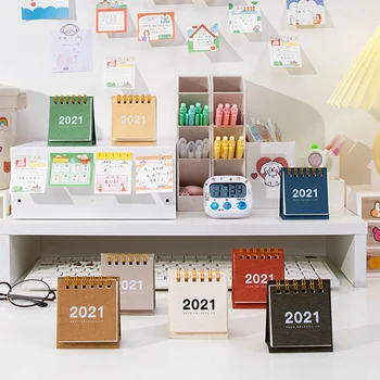 

2021 Vertical Plan Notebook Mini Portable Desktop Calendar Monthly Calendar Desk Calendar