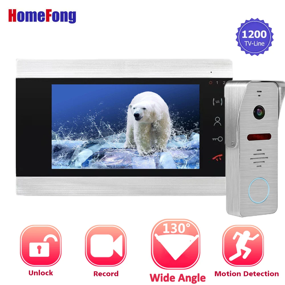 【Upgraded】 homefong 130 градусов видео дверной звонок Домофон 1200TVL водонепроницаемый 2,3 мм объектив запись домашняя система внутренней связи