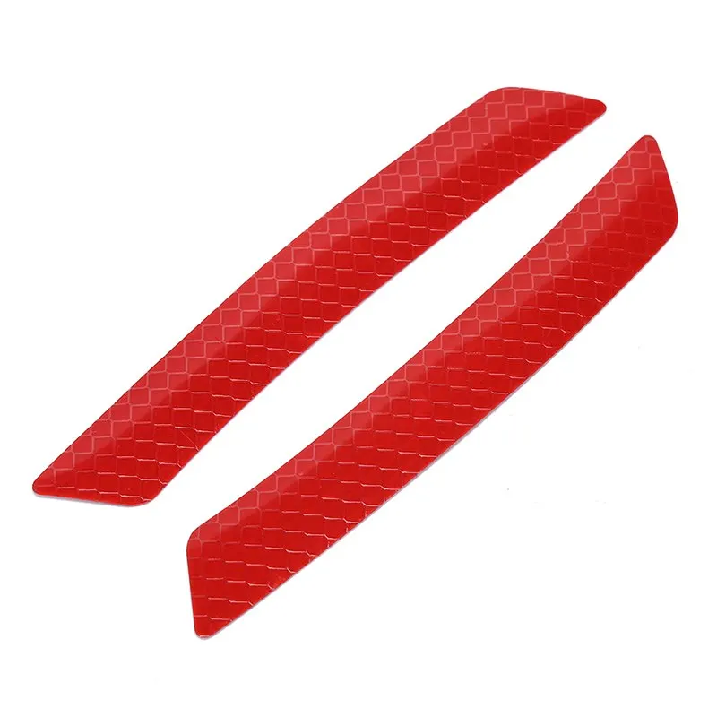 1Pair Reflective Warning Strip Tape Car Bumper Reflective Strips Secure Reflector Stickers Decals Car Styling 13*3cm