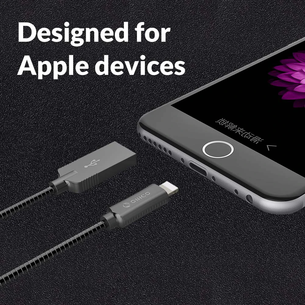 ORICO цинковый сплав Освещение USB кабель для iPhone 3 фута 100 см 2.4A кабель быстрой зарядки для iPhone 6 7 линия питания