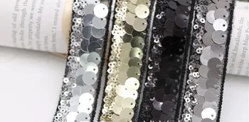 

2.2cm Wide Sequin Lace, Stage Dress Accessories,Diy Shoes and Hats Accessories,Hair Accessories Materials,5 Yards A Lot