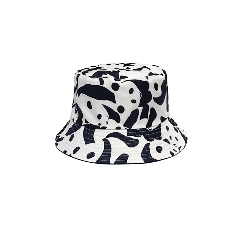 New High Quality Fashion Cow Print Hat White Black Bucket Hat Reversible Fisherman Caps Summer Hats For Women Gorras 2020