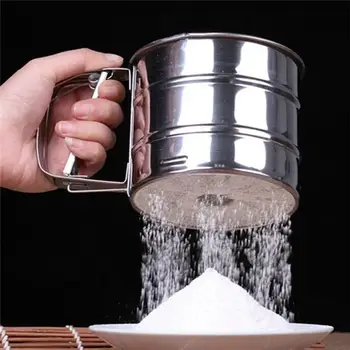 

Manual Cup Flour Sieve Creative Kitchen Stainless Steel Rice Noodle Filter Household Icing Cake Baking Machinery Sieve Shaker