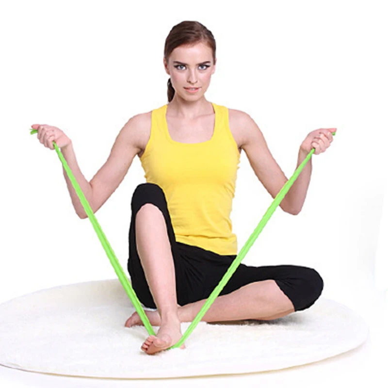 Women's Yoga Stretch Belt Waist Leg Exercise Resistance Band Fitness TPE Yoga with Strength Training