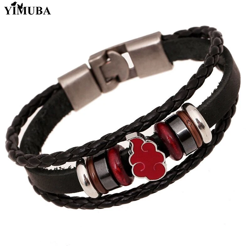 Buen trato Pulsera clásica de Anime con cuentas de madera, brazalete de cuero multicapa, envoltura negra Punk, accesorios para Cosplay kjQlM5xrerR Buen trato Pulsera clásica de Anime con cuentas de madera, brazalete de cuero multicapa, envoltura negra Punk, accesorios para Cosplay kjQlM5xrerR