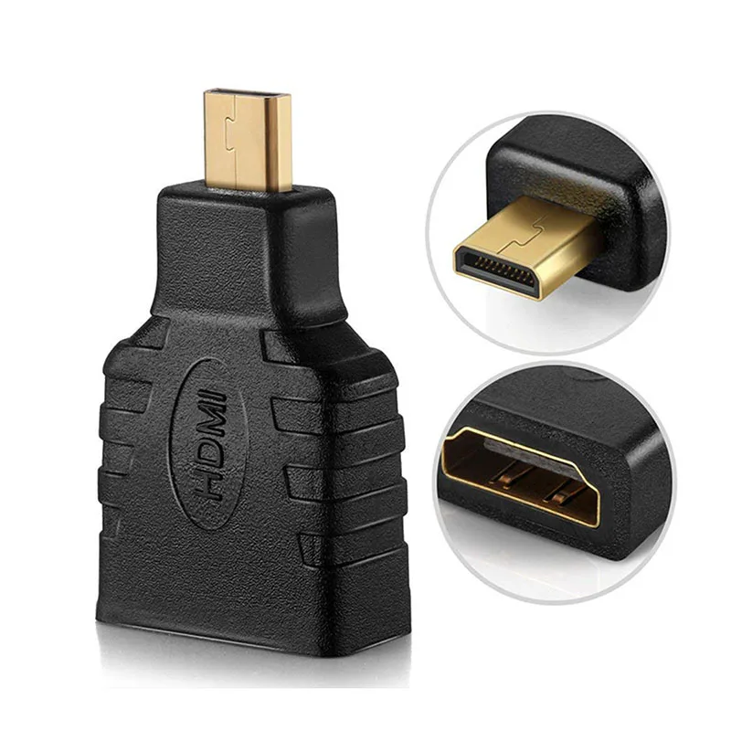 

gold-plated Micro HDMI Adapter 1080P Micro HDMI Male to HDMI Female Converter Type D to A HDMI Adapter for PS4 Camera HDTV HDMI