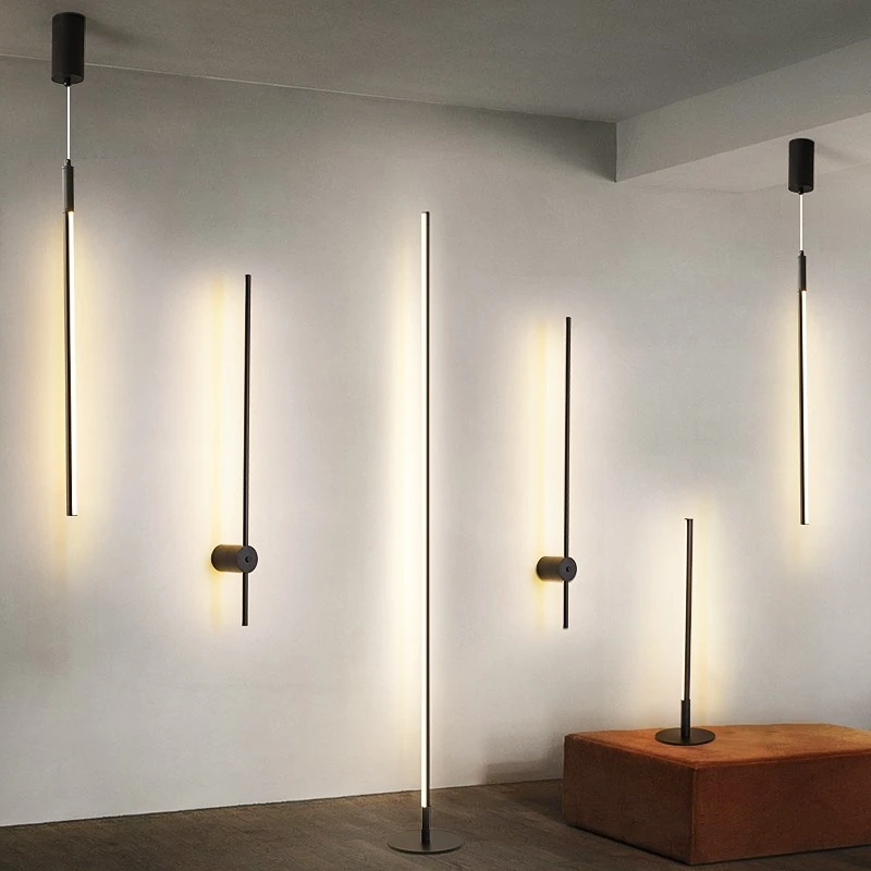 Nordic Minimalist LED Floor Lamps Living Room Simple line Vertical table lamp creative wall lights hanging lamps Decor Luminaria | Лампы и