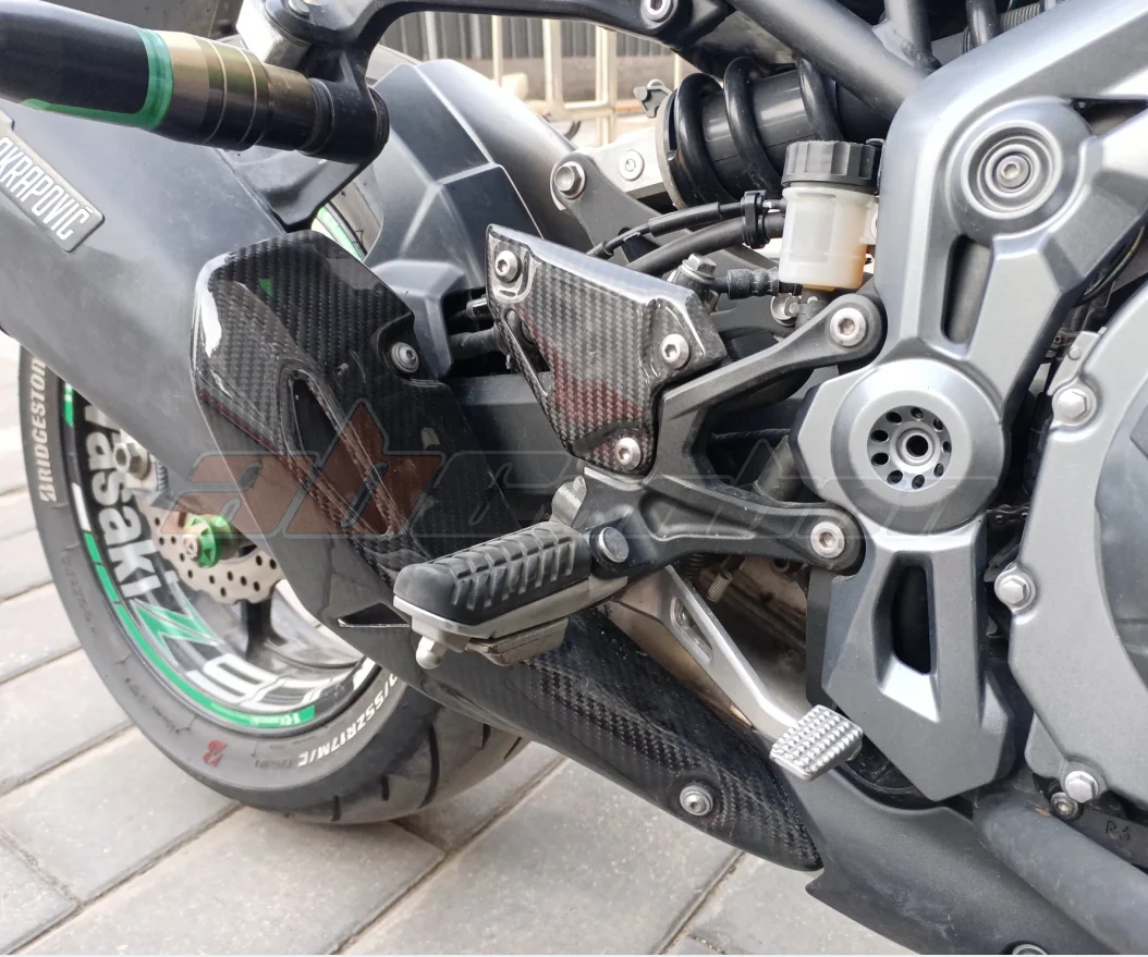 Rearset Foot Mount Heel Guard Plates Fairing Cowl For Kawasaki Z900-Full Carbon Fiber 100%