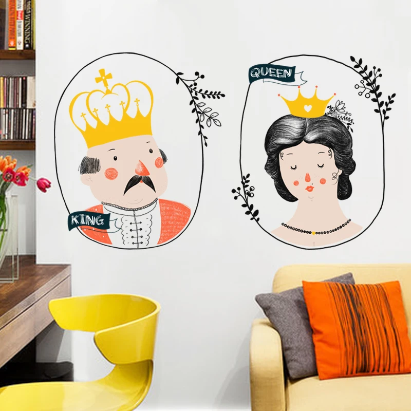 

Retro characters wall stickers for living room decoration lovers paste mirrors on wall Waterproof PVC Vinyl Decals Removable