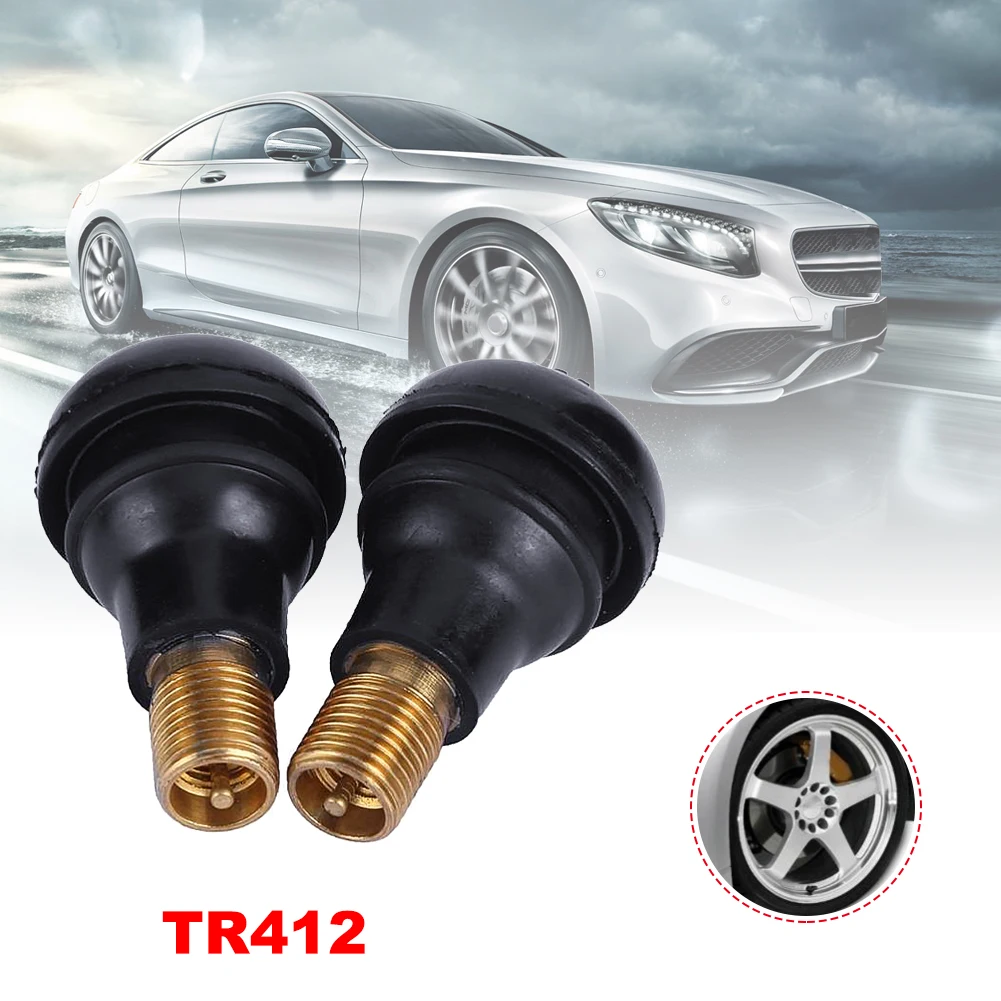 

10/25/50Pcs Universal TR412 Snap-in Car Tubeless Tyre Valve Stems Rubber Copper Vacuum Tire Air Valve For Auto Motorcycle Parts