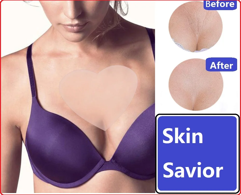 Anti Wrinkle Silicone Gel Chest Pads Reusable Medical Reusable Invisible Self Adhesive Chest Pad Eliminate Fine Lines Wrinkles
