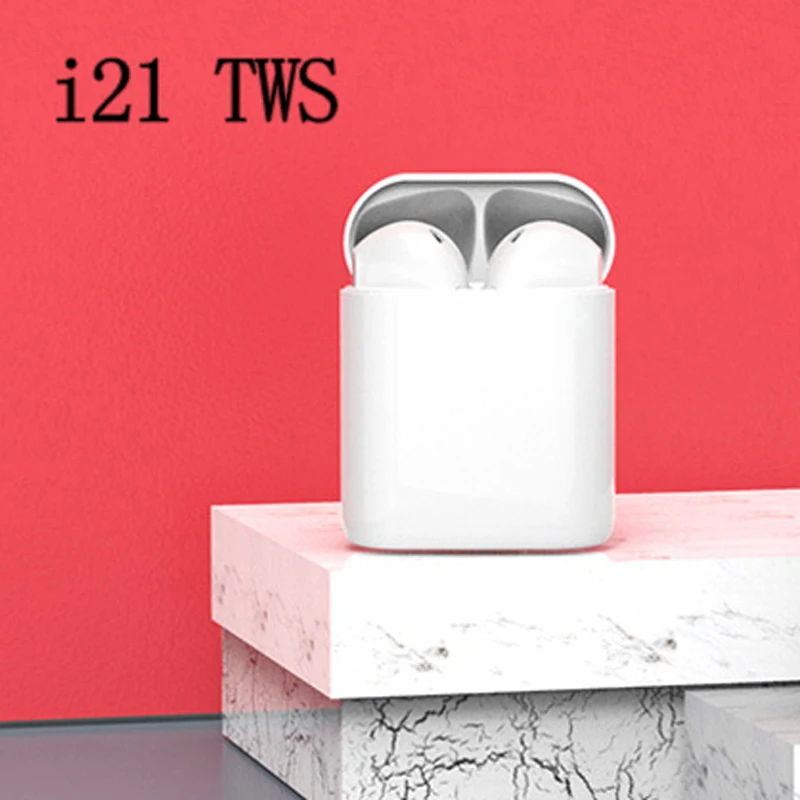 I21 Tws беспроводные Bluetooth наушники с сменным ящиком, умные сенсорные наушники с управлением, беспроводные наушники для Xiaomi Pk I7 I9s I12s - Цвет: Белый