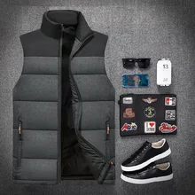 Осень и зима, уличный теплый жилет, Мужское пальто, Толстый жилет со стоячим воротником для среднего возраста, плюс размер, мужская одежда