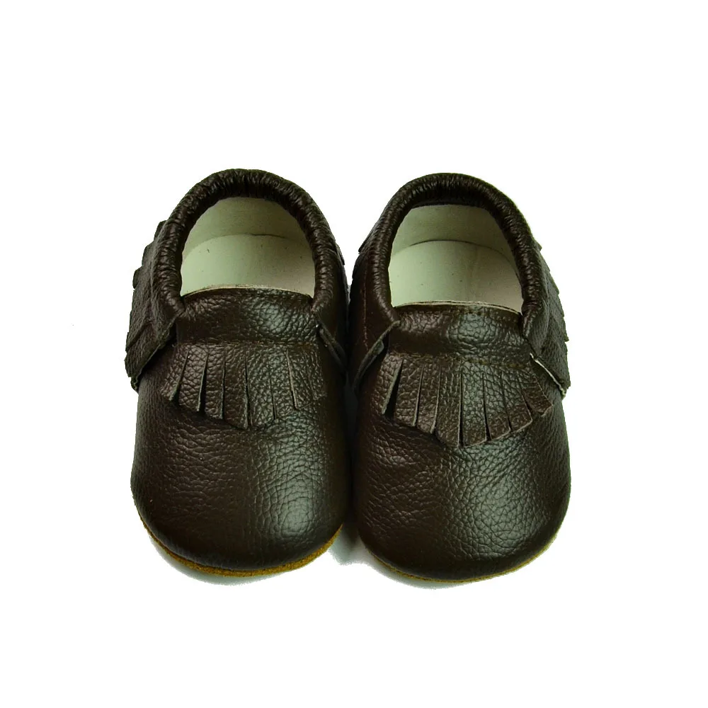 Baby Moccasins PU Leather baby first walker toddler girls floor shoes tassels cow suede newborn boys matte-leather soft sole