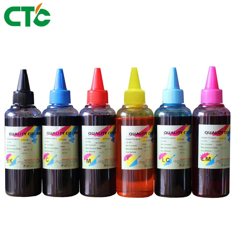 

6 color x 100ml CISS refill ink For EPSON Stylus Photo 1400 1500w P50 Artisan 1430 PX650 PX660 PX660 Printer T0821N T0811N