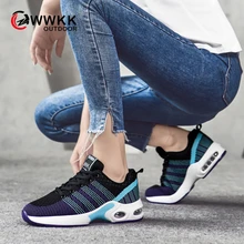 WWKK Лидер продаж спортивная обувь; женская прогулочная обувь Для женщин Спортивная, с дышащей сеткой Кроссовки на танкетке Для женщин dames schoenen