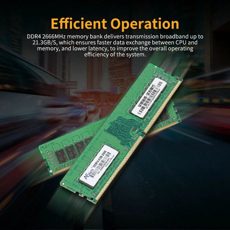 ASint DDR4 4GB PC Ram 2666MHz настольная память 288 Pin низкая мощность Dimm и компьютерные компоненты
