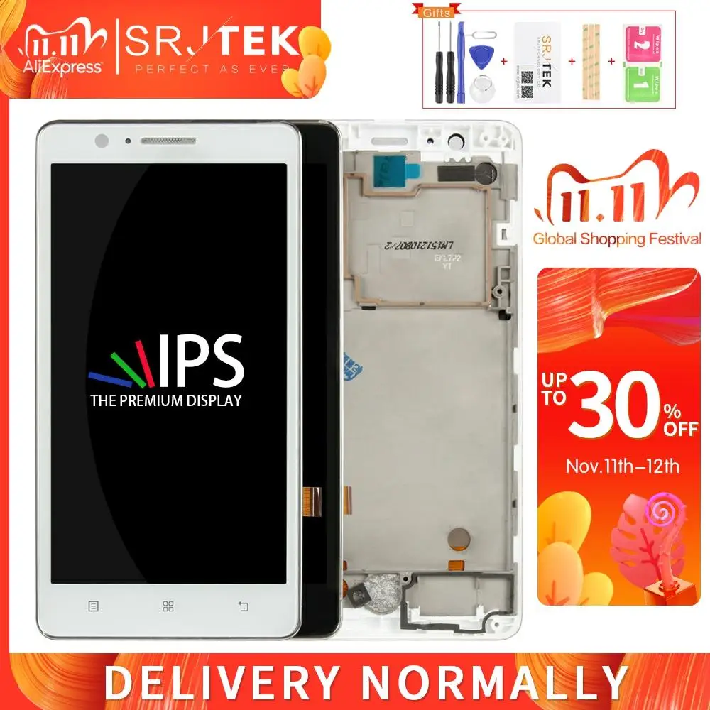 Srjtek для Lenovo A536 LCD дисплей с сенсорным экраном дигитайзер + рамка в сборе запасные