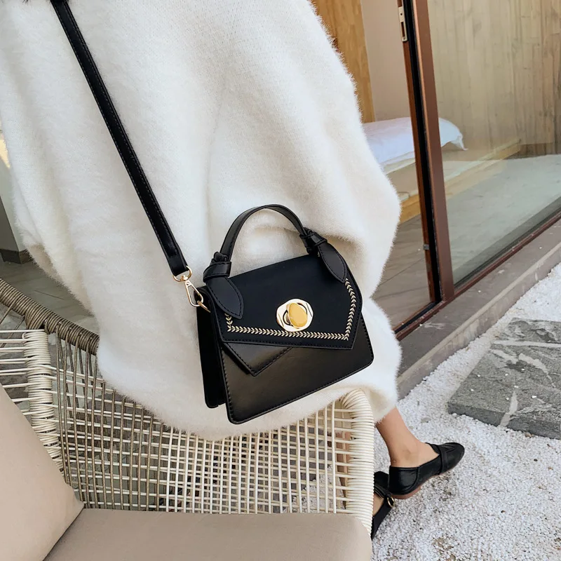 

Creative WOMEN'S Bag Ins2019 Autumn And Winter New Style Dull Polish Lock Square Sling Bag Shoulder Bag/ Hand Bag WOMEN'S Messen