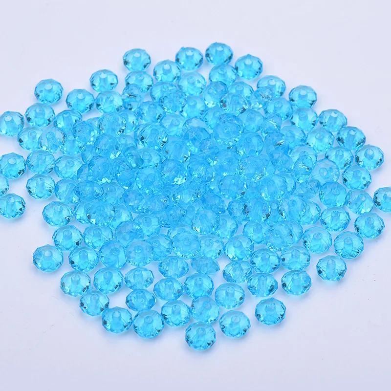JUNAO 6 мм Aqua Blue швейные хрустальные бусины акриловые камни пришитые разделитель браслета бусины аппликация граненые бусины для рукоделия