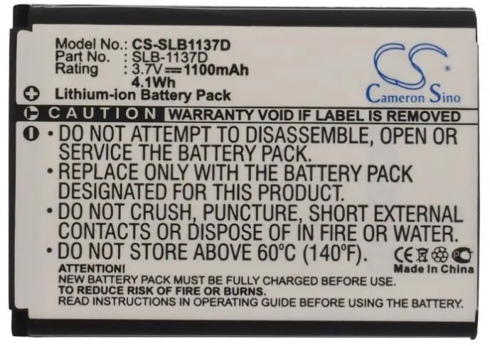 Cameron sino 1100 мА/ч батарея для SAMSUNG Digimax L74W i100 i80 i85 L74 широкий NV100HD NV103 NV106 HD NV11 NV24HD NV30 NV40