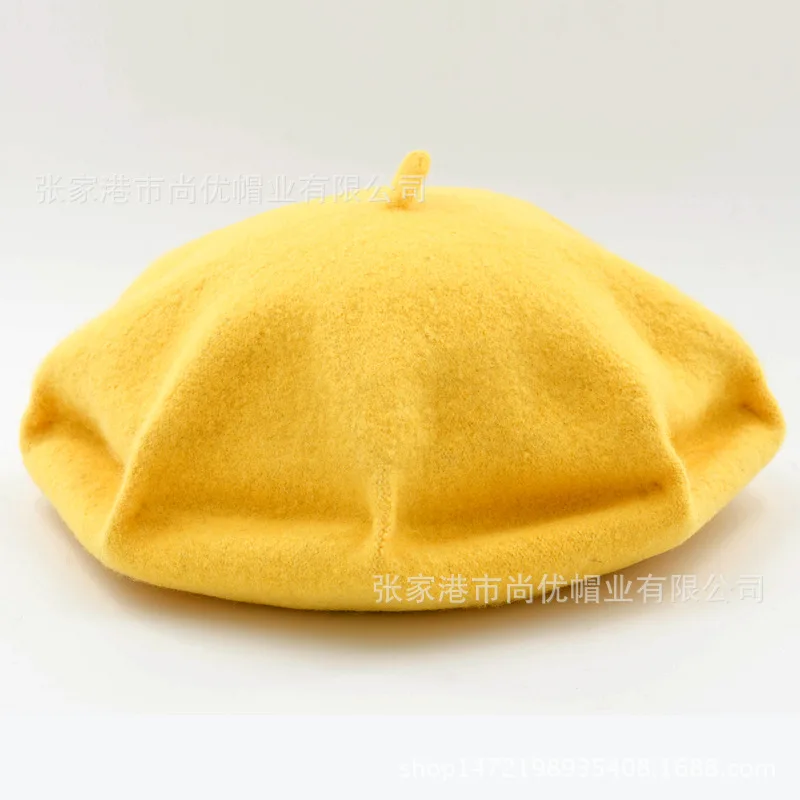 Light Yellow Шерстяной берет, модная восьмиугольная кепка, универсальная восьмиугольная кепка, Осень-зима, стиль, корейский стиль, восьмиугольная кепка - Цвет: Light Yellow