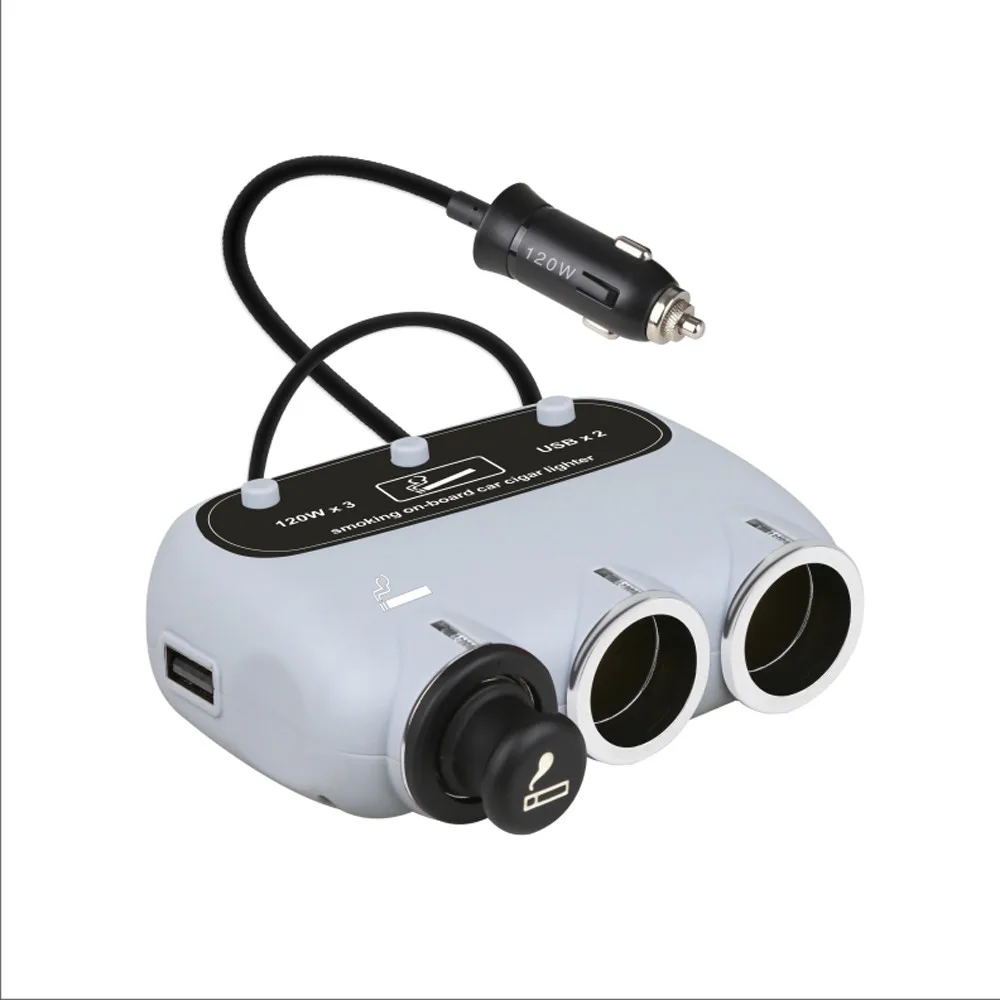 3 гнезда прикуривателя автомобиля адаптер DC Outpet 12 V/24 V Dual USB Автомобильное зарядное устройство автомобильные аксессуары Iphone автомобильное зарядное устройство