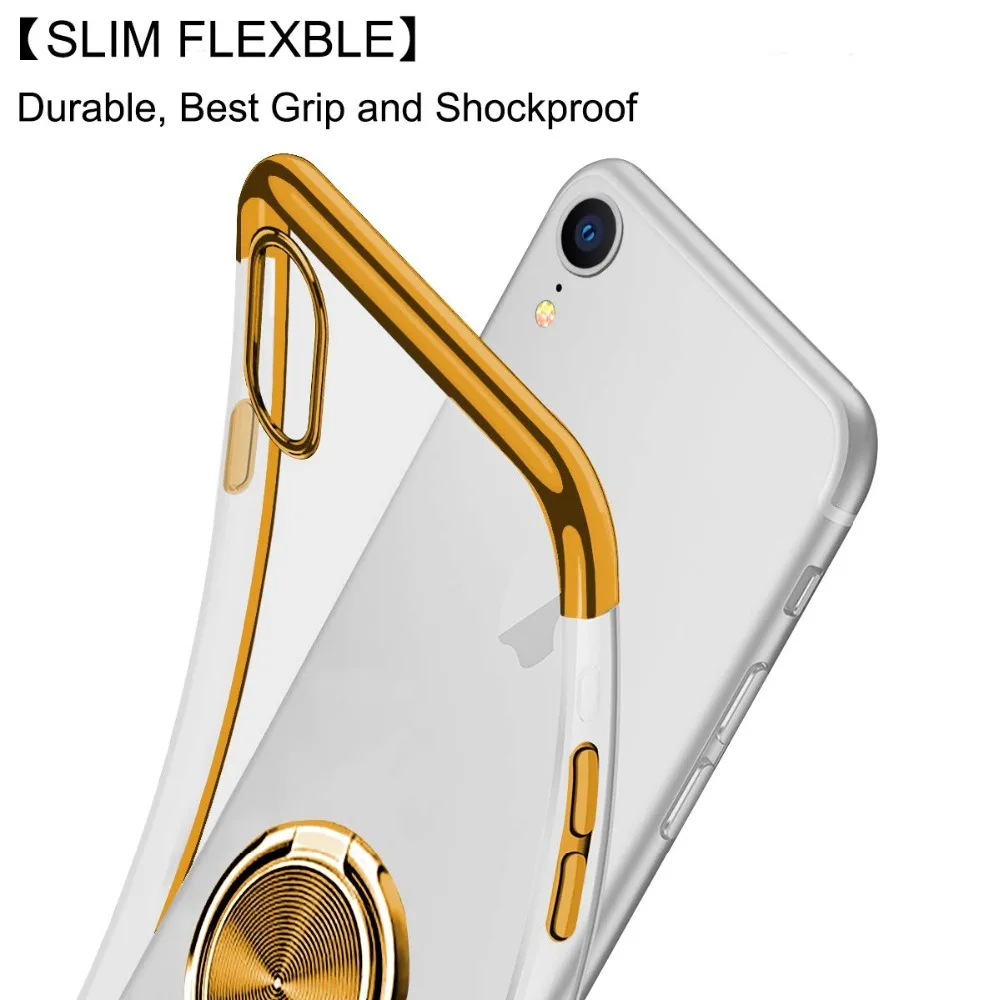 Чехол для iPhone XR с магнитным кольцом, мягкий прозрачный защитный чехол для iPhone X R XS Max 11 Pro 8 Plus 7 6 6 S, аксессуары