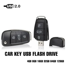 Usb флеш-накопитель для автомобиля Audi, форма ключа, флешка, новая мода, Usb карта памяти 8 Гб-128 ГБ, подарок, товар Usb 2,0 128 ГБ, высокое качество