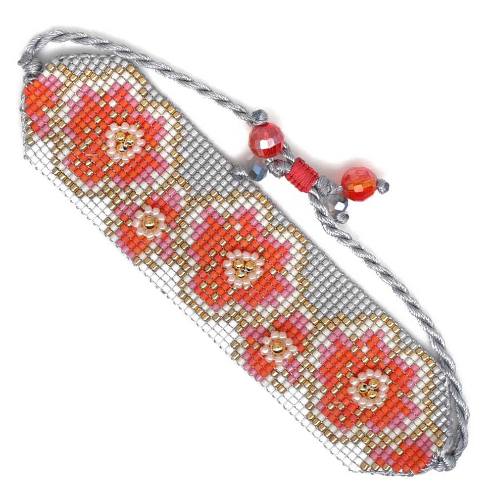 Go2boho MIYUKI браслет, ювелирные изделия в виде цветка, женские браслеты, женские браслеты,, браслеты на манжетах, ручной работы, тканые, богемные, модные, летние, морские