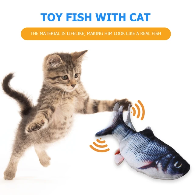 Electric Floppy Fish Cat Toy USB Rechargeable Realistic Flopping Cat Fish That Moves Wiggle Catnip Kicker Fish Pet Products 5