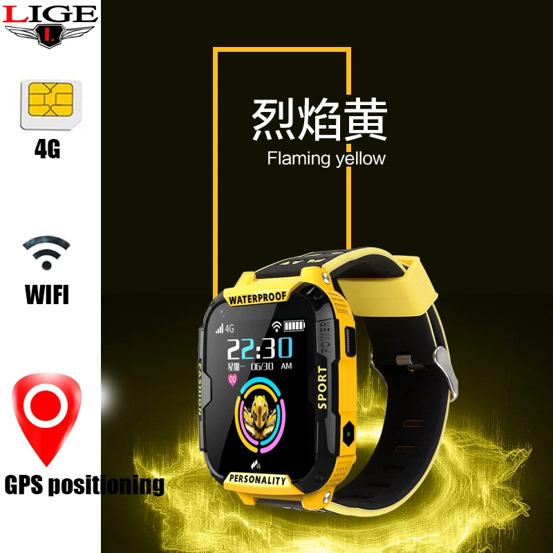 LIGE 4G Детские часы с видеофоном gps+ LBS+ wifi умные часы с шагомером и камерой наблюдения за сном функция воспроизведения музыки