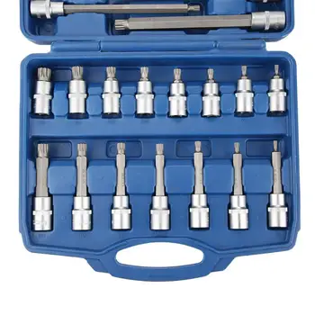 

26pcs Precision Star Socket Bit Holder Adapter 1/2" Drive Hand Repair Tool Set Socket Bit Set