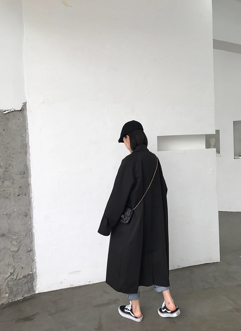 Осенняя одежда, стиль, корейский стиль, модный кардиган выше колена, средней длины, длинное пальто