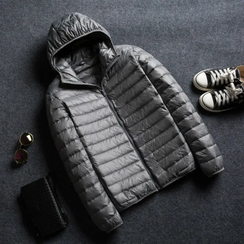 5 hooded gray Новая уличная одежда, зимняя мужская одежда, пуховики, парки, пальто, утепленные, сохраняющие тепло, верхняя одежда, толстовки, куртки - Color: 5 hooded gray