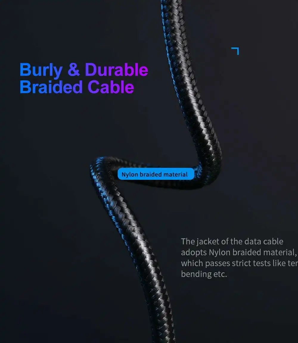 ROCK 5A usb type C Быстрая зарядка usb c кабель type-c дата-Шнур зарядное устройство для телефона для Samsung-S9 S8 Note 9 8 huawei P20 pocophone F1