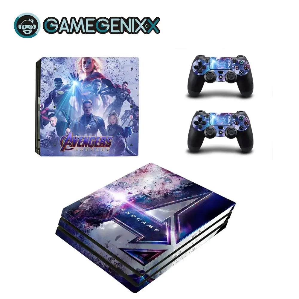 GAMEGENIXX наклейка на кожу Съемная крышка ПВХ винил для PS4 Pro консоли и 2 контроллера-Мстители