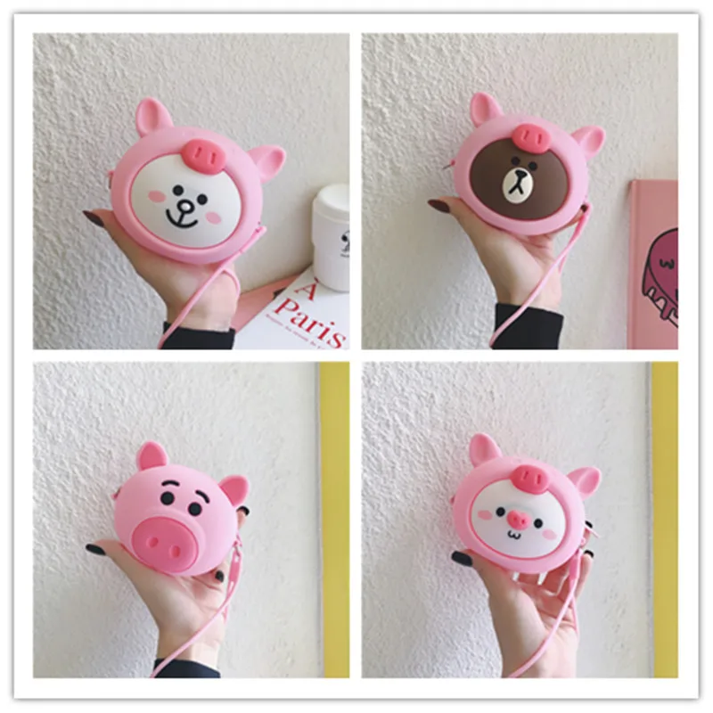 

Mini Zipper Earphone Accessories Bag Cartoon Pink Pig Storage Box For Apple Airpods Case Headphone Cable Card Pouch Coin Purse