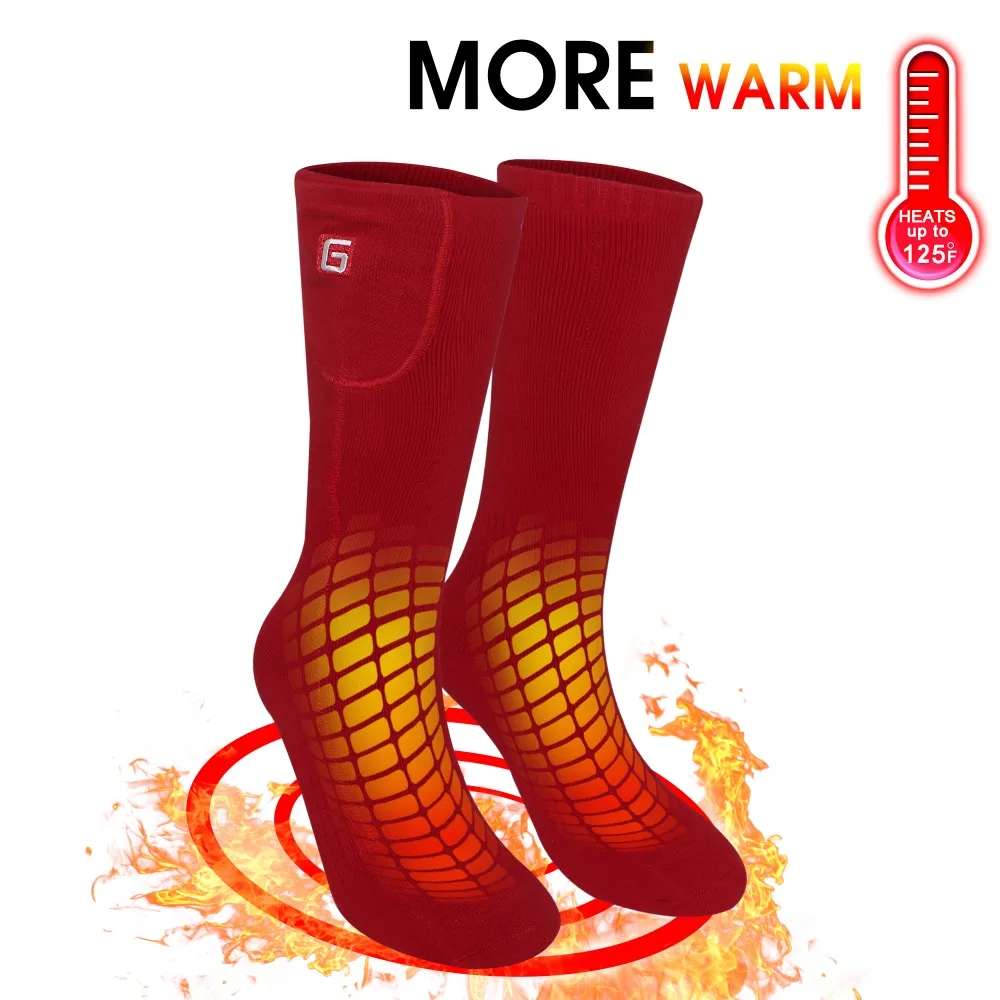 Электрические носки с подогревом на батарейках удобные термо-носки, холодные погоды термальные носки Спорт на открытом воздухе Кемпинг Туризм
