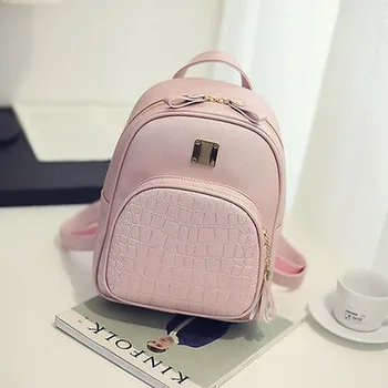

Women Backpack School bag For Girls PU Leather Travel Shoulder School Simple Rucksack Student Bag