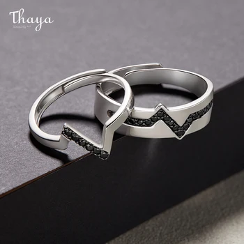 

Thaya Design S925 Sterling Silver Fashion Heartbeat Ring Original Design Lover For Couple Ring Elegant Rings Fine Jewelry Gift