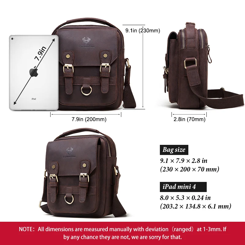 US $40.32 Kavis Cowhide Leather Messenger Bags Men Handbag For Ipad Bolsas Travel Brand Design Crossbody Shoulder Bag Your Name