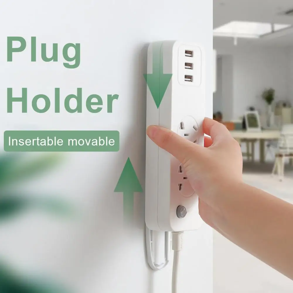 

Row and Plug Fixer Household Storage Wall Socket Hanging Easy to Separate Wild Application