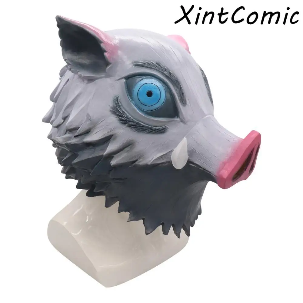 Demon Slayer Kimetsu no Yaiba Аниме Фигурки игрушки Hashibira Inosuke свинья голова Латекс Маска Косплей Хэллоуин Кукла