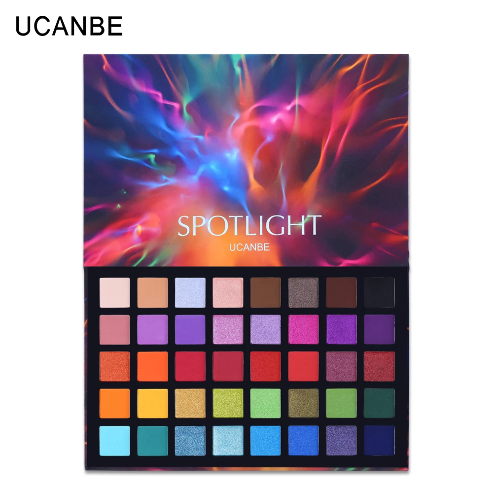 Skup UCANBE Spotlight 40 kolorów paleta cieni do powiek kolorowy artysta Shimmer Glitter matowy pigmentowany proszek wciśnięty cień do powiek zestaw do makeupu