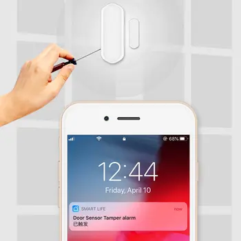 

Smart Home WiFi Door And Window Alarm Voice Control App Security Alarm Linkage Switch Real-time Perception