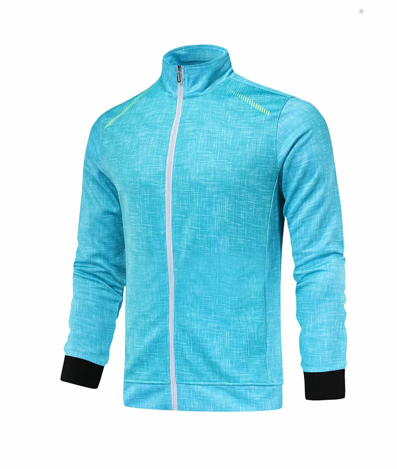 Мужская и женская спортивная куртка с длинным рукавом, унисекс, для бадминтона, теннисного матча, тренировочная куртка на молнии, для бега, командная игра, спортивная одежда - Цвет: Men green